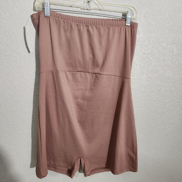 Wild Fable ButterBliss romper XXL Juniors Tan Recycled Polyester/Spandex Womens - Picture 2 of 6